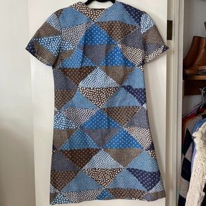 70s patchwork mini dress
